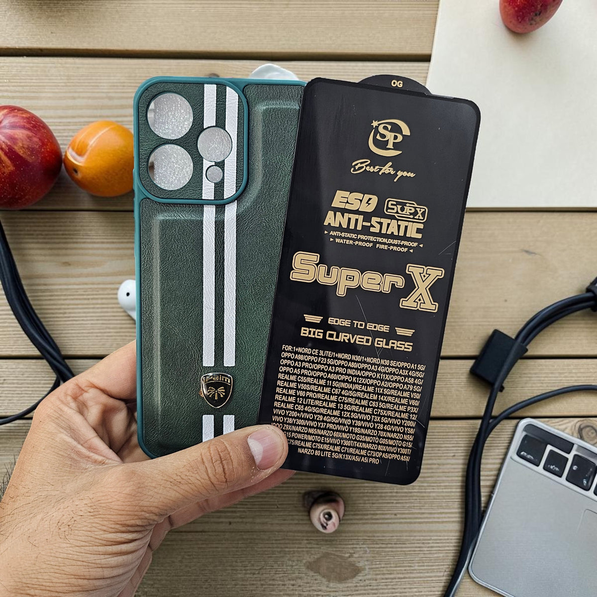 (Free Tempered)Oppo Reno 15 5g Premium Car Logo Leather Back Case Pouch - pattern 5