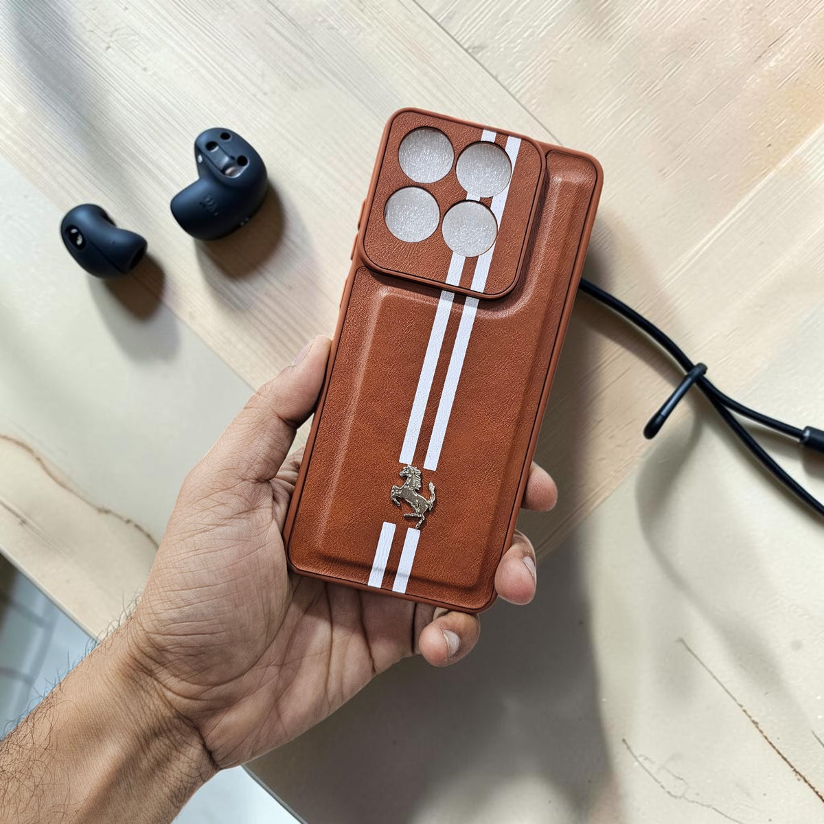 Motorola Moto Edge 70 Fusion 5g Premium Car Logo Leather Back Case Pouch - pattern 2