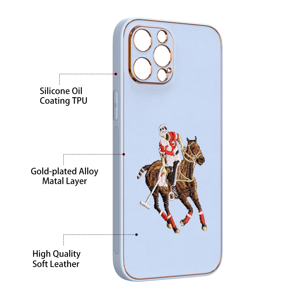 Apple iPhone 12 Pro Max Premium Embroidery Leather case - Pattern 2