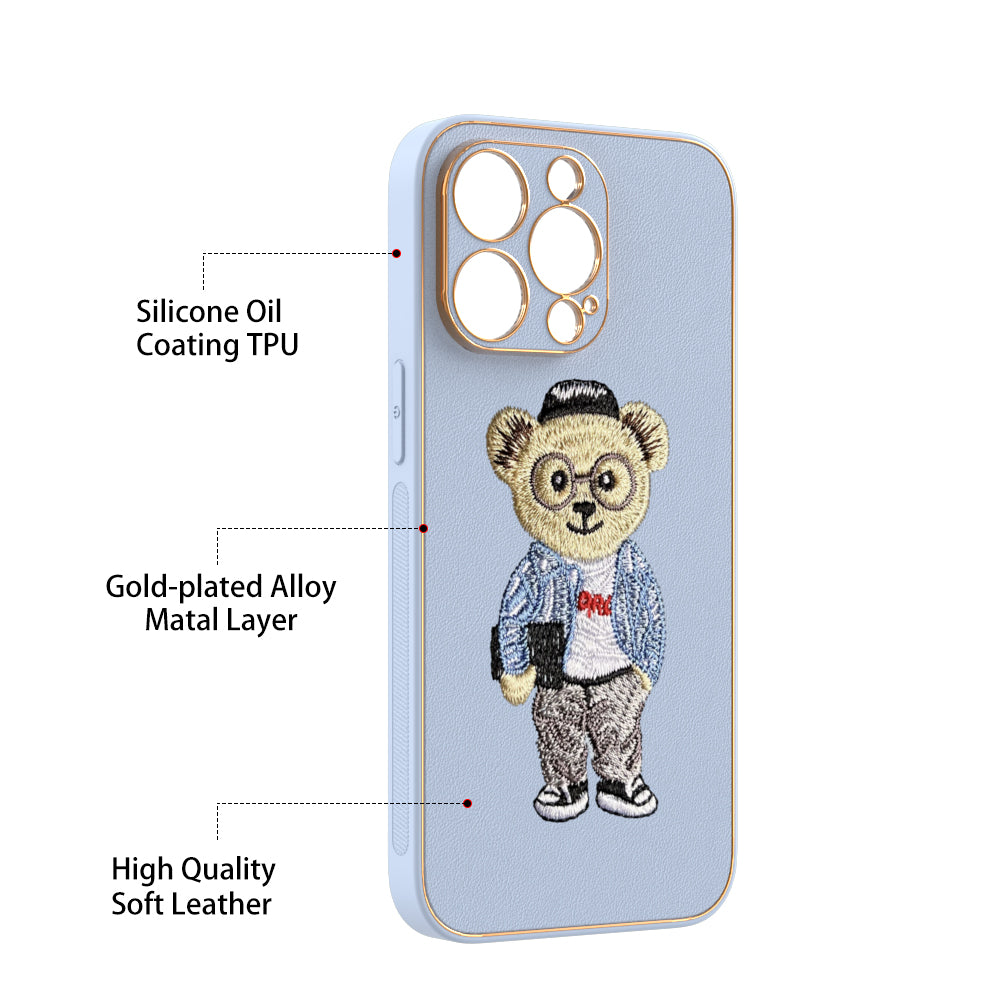 Apple iPhone 13 Pro Premium Embroidery Leather case - Pattern 4