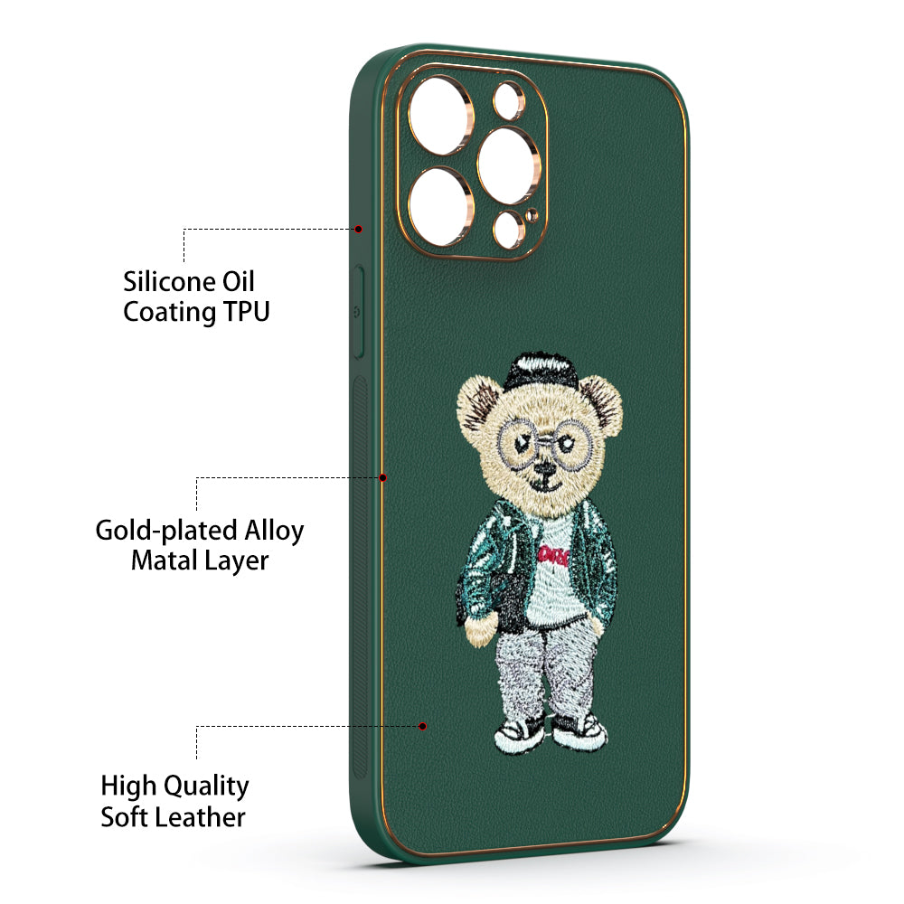 Apple iPhone 13 Pro Max Premium Embroidery Leather case - Pattern 11