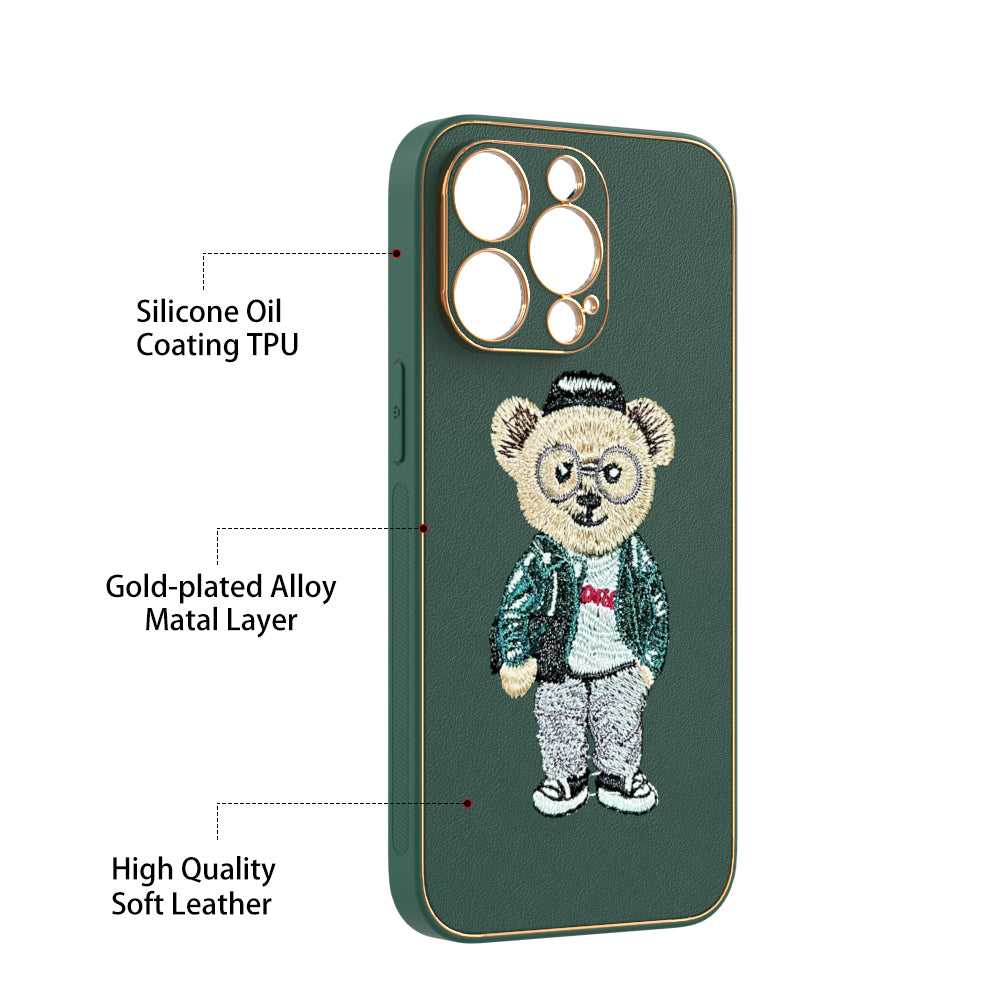 Apple iPhone 13 Pro Premium Embroidery Leather case - Pattern 5