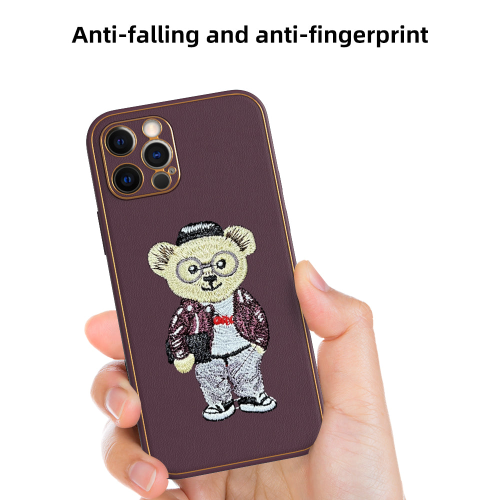 Apple iPhone 12 Pro Premium Embroidery Leather case - Pattern 9