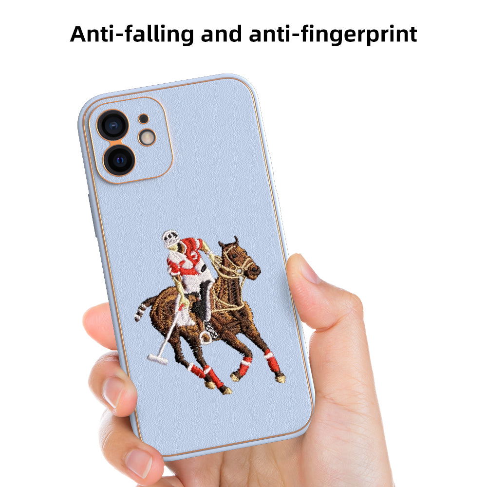 Apple iPhone 12 Premium Embroidery Leather case - Pattern 11