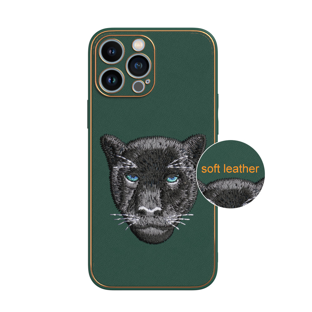 Apple iPhone 13 Pro Max Premium Embroidery Leather case - Pattern 10