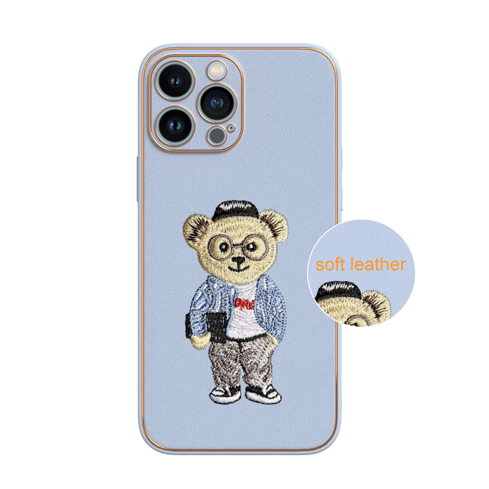 Apple iPhone 13 Pro Max Premium Embroidery Leather case - Pattern 1