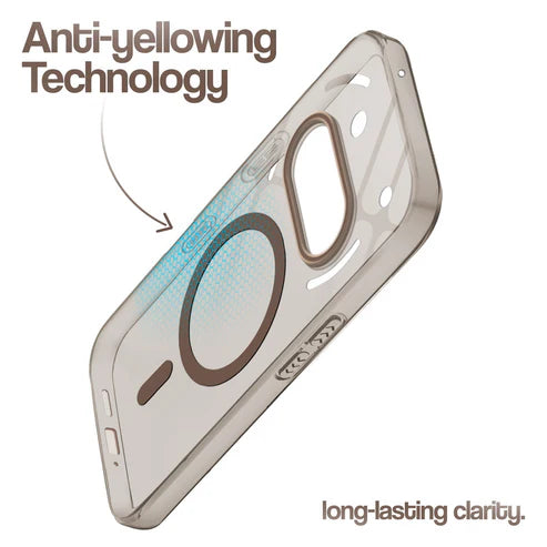 Nothing Phone 3A 5g Premium Magnetic Crystal Clear Ultra Slim Back Case - Crystal Gold