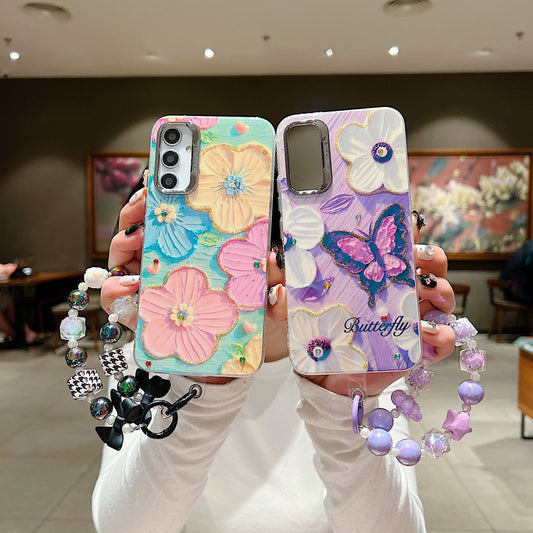 Samsung A54 5G 3D Hot Trending Charms Rhinestone Flowers case - Pattern 2