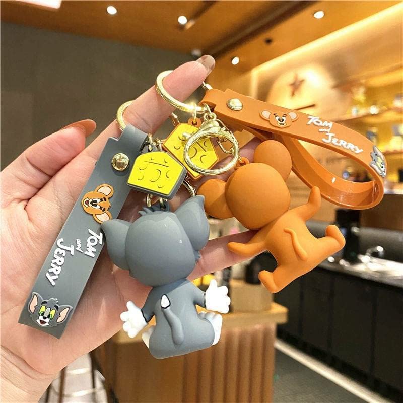 Combo (Pack Of 2) Cute Cartoon 3D Silicon PVC KeyRings - Jerry