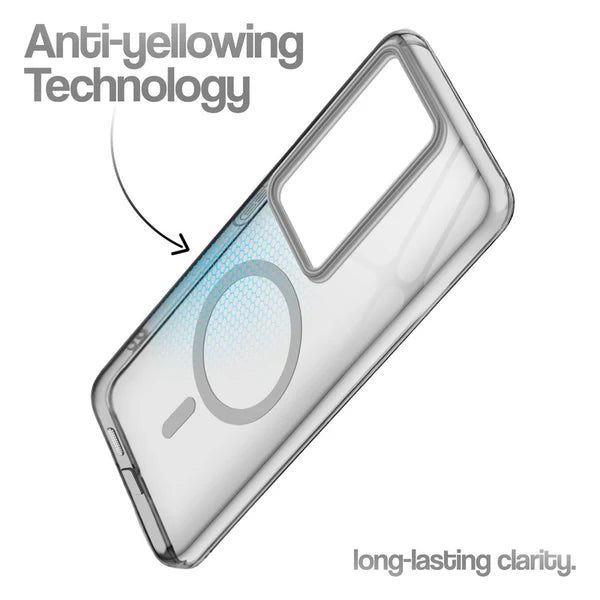 Vivo V29/V29 Pro 5g Crystal Clear Anti-Yellowing Wireless Charging Support Case - Crystal Grey