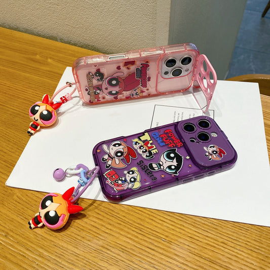 Apple iPhone Pro Series Luxury Powerpuff Girlish with Charm Back Cover Case - Power Puff 1