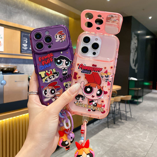 Apple iPhone Pro Series Luxury Powerpuff Girlish with Charm Back Cover Case - Power Puff 2