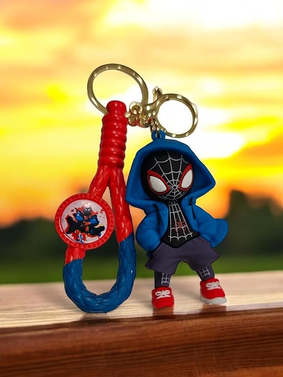 Combo (Pack Of 2) Cute Cartoon 3D Silicon PVC KeyRings - Spider 2