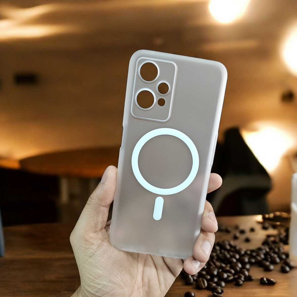 OnePlus Nord CE 2 Lite 5g Frosted Magnetic Ultra Slim Back Case- frosted White