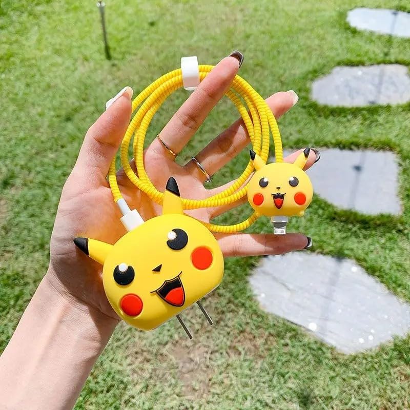 Apple iPhone 20W Charger Silicone Cartoon Case Cover - Pokemon