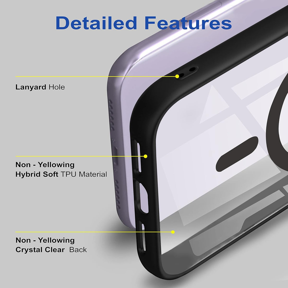 Samsung S24 Fe 5g Anti Yellow Clear Magsafe Back Case Cover - Black