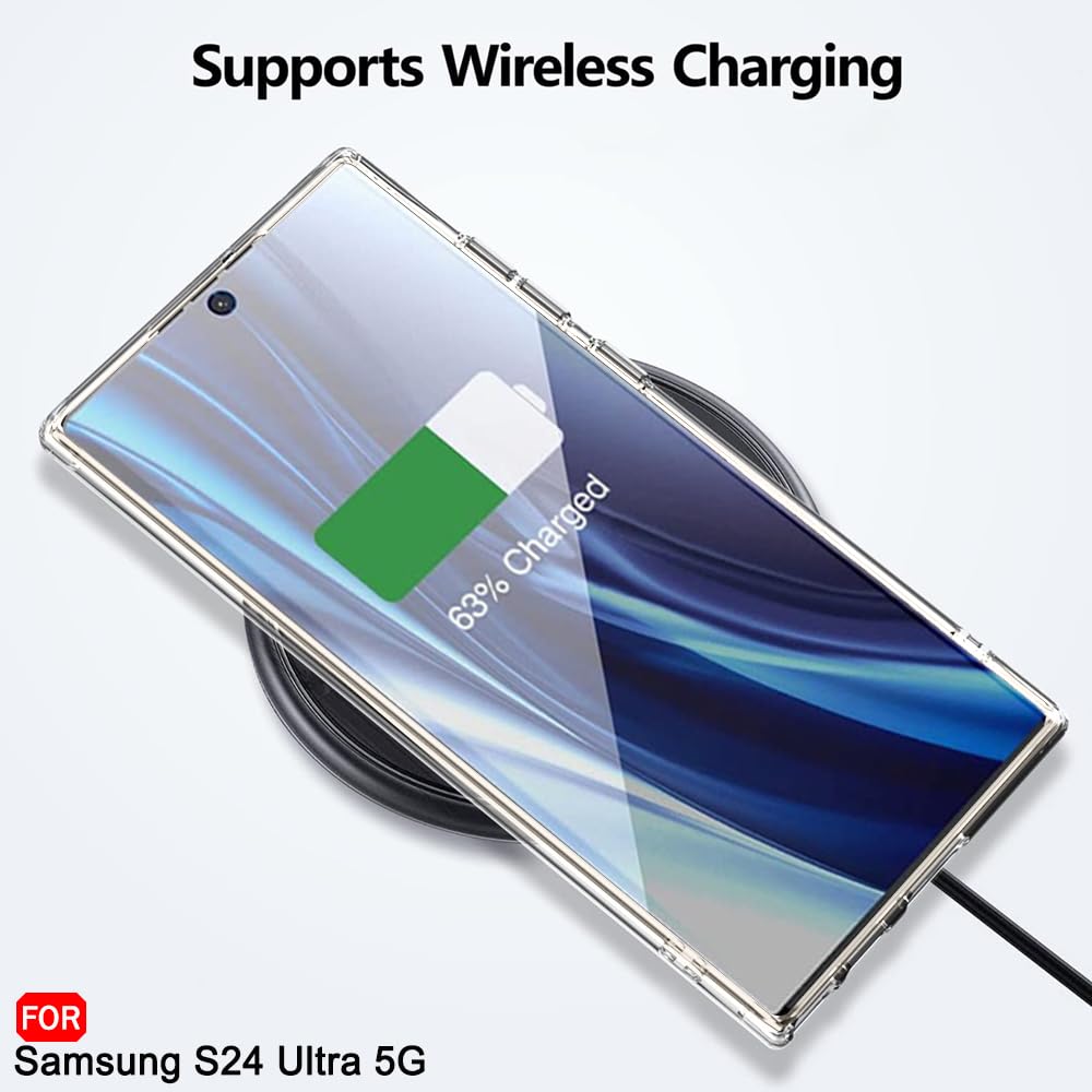 Samsung S24 Ultra 5g Anti Yellow Clear Magsafe Back Case Cover - White
