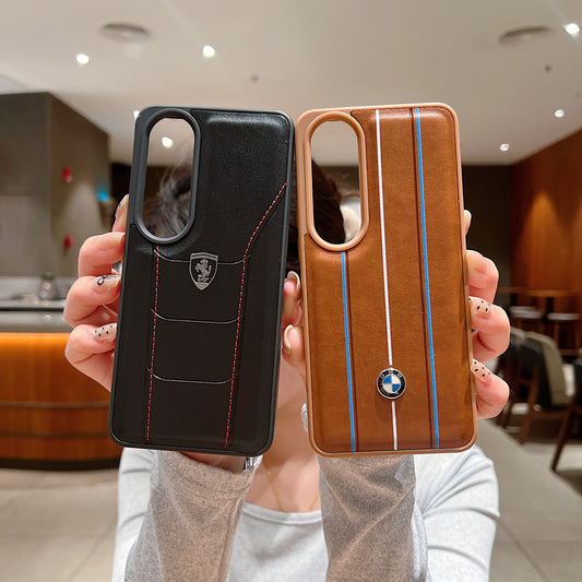 OnePlus Nord CE 4 5g Luxury Branded Car Logo Leather Designer Case - Ferrari