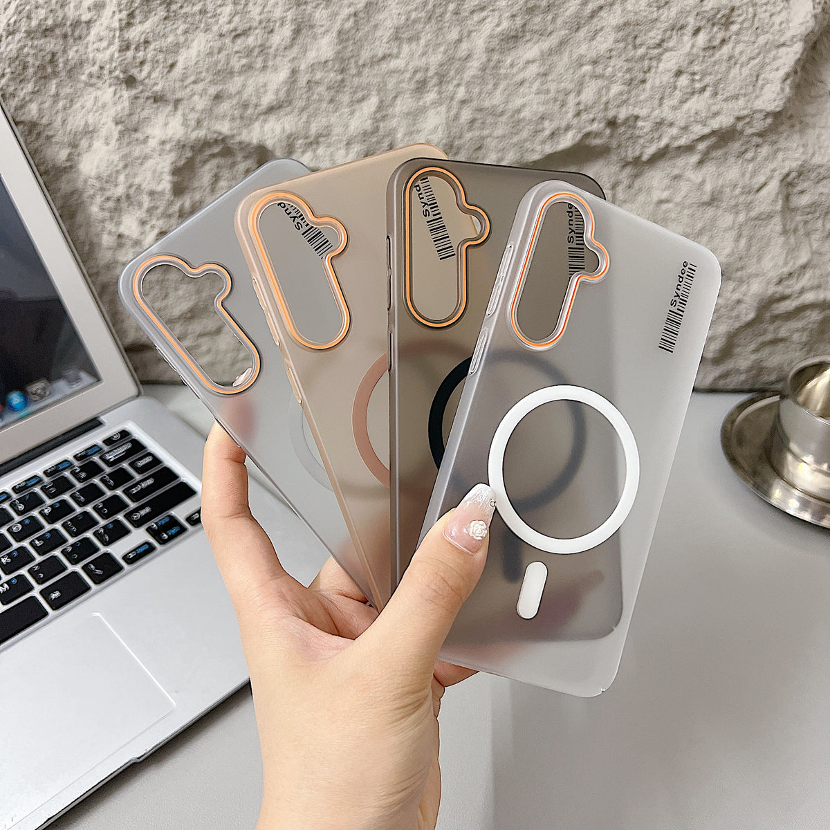 Samsung A55 5G Premium Magnetic Frosted Ultra Slim Back Case - Desert Gold