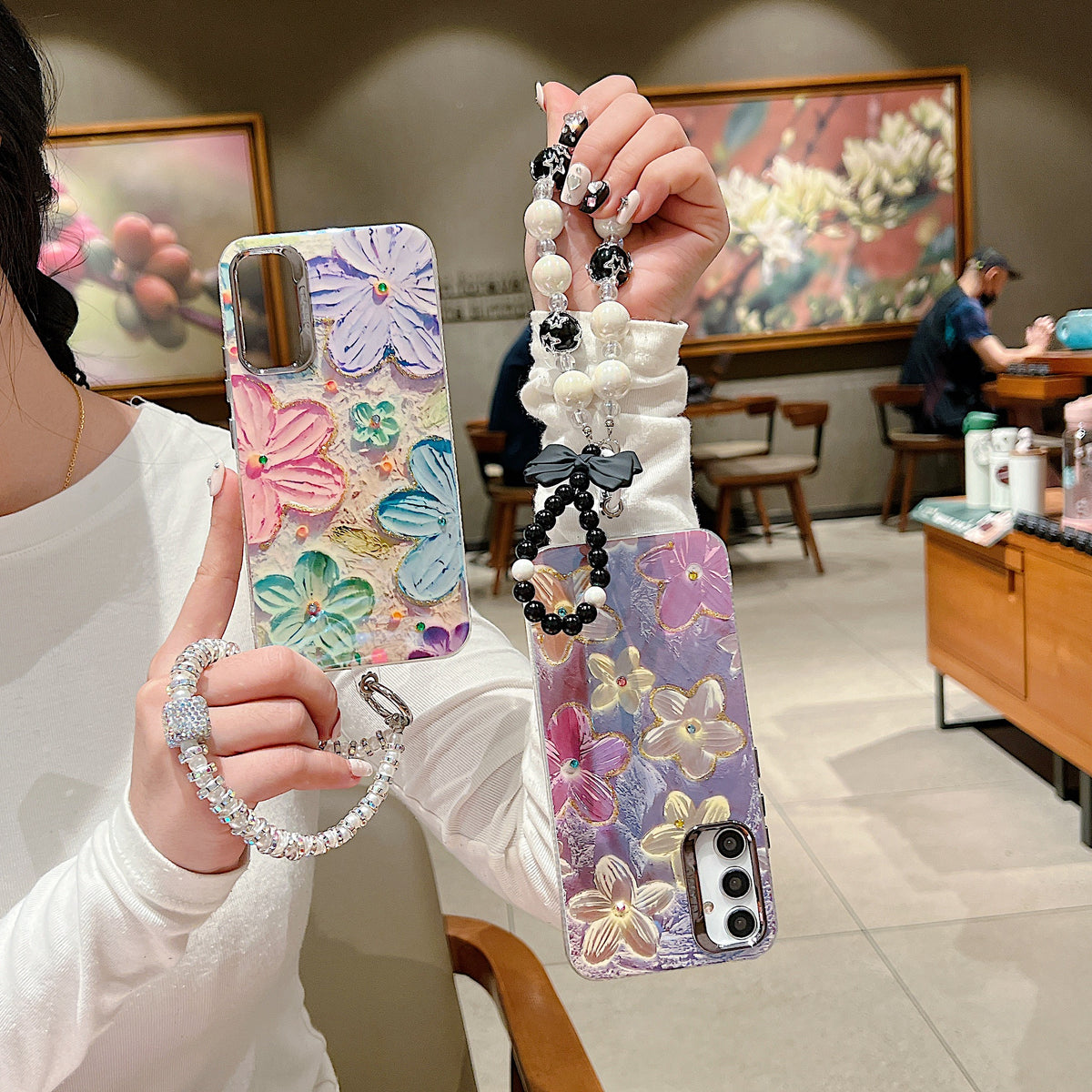 Samsung A54 5G 3D Hot Trending Charms Rhinestone Flowers case - Pattern 5