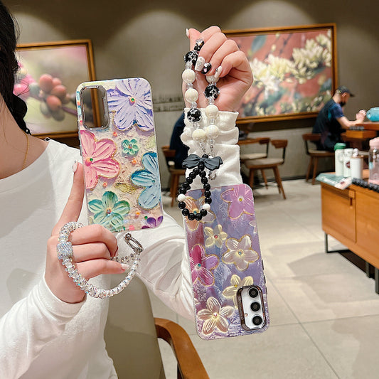 Samsung A54 5G 3D Hot Trending Charms Rhinestone Flowers case - Pattern 1