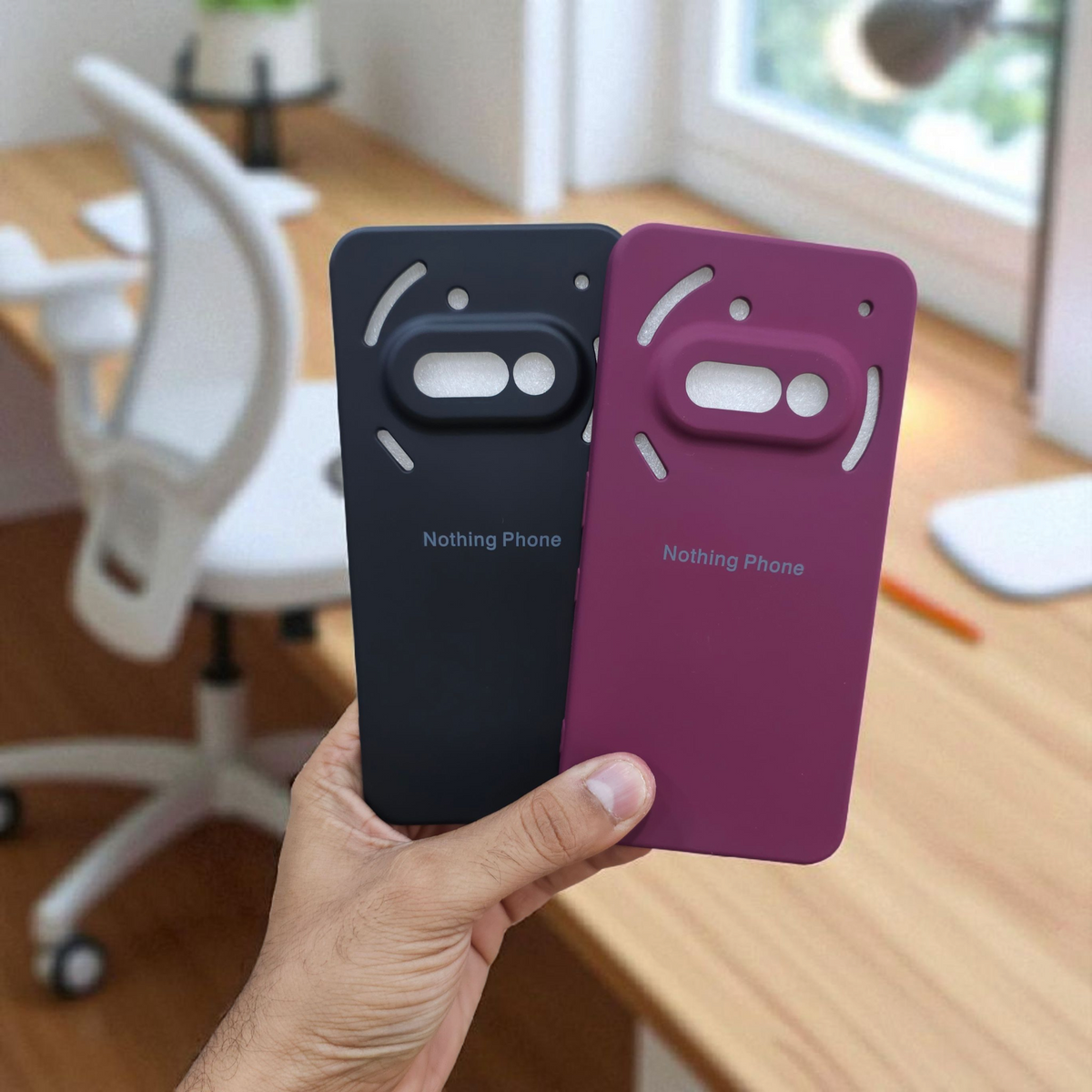 (Pack of 2) Silicone Case Cover for Nothing Phone 3A 5G - Combo 1