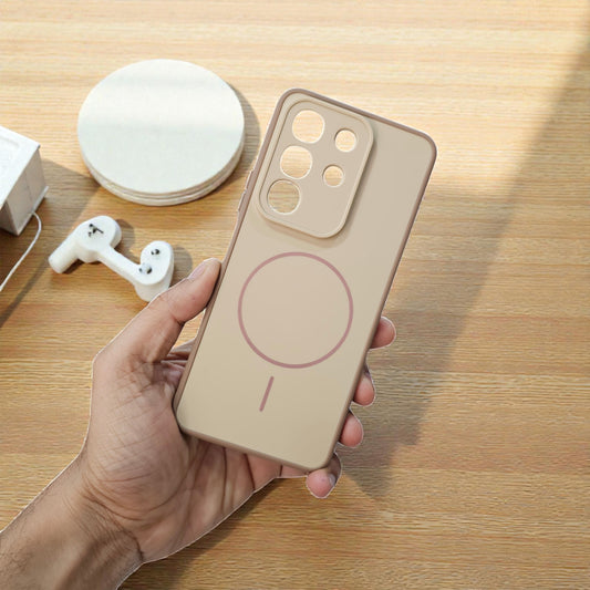 Vivo T4X/Y31 Pro 5g Premium Magsafe Printed Candy Color Back Case - Brown