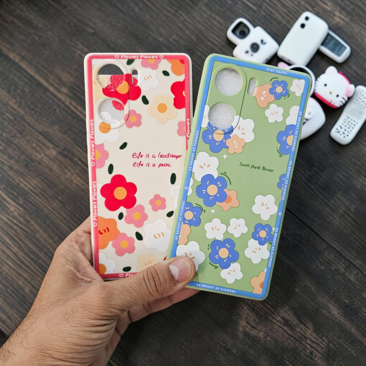 (Pack Of 2)Vivo V29E 5g Premium Flower Printed Girlish Back Case Cover - Combo 1