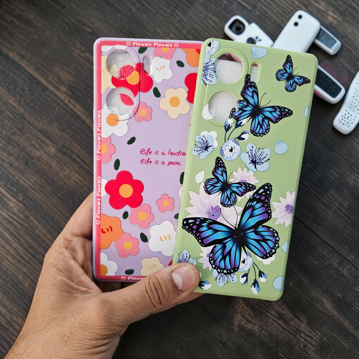 (Pack Of 2)Vivo V29E 5g Premium Flower Printed Girlish Back Case Cover - combo 2