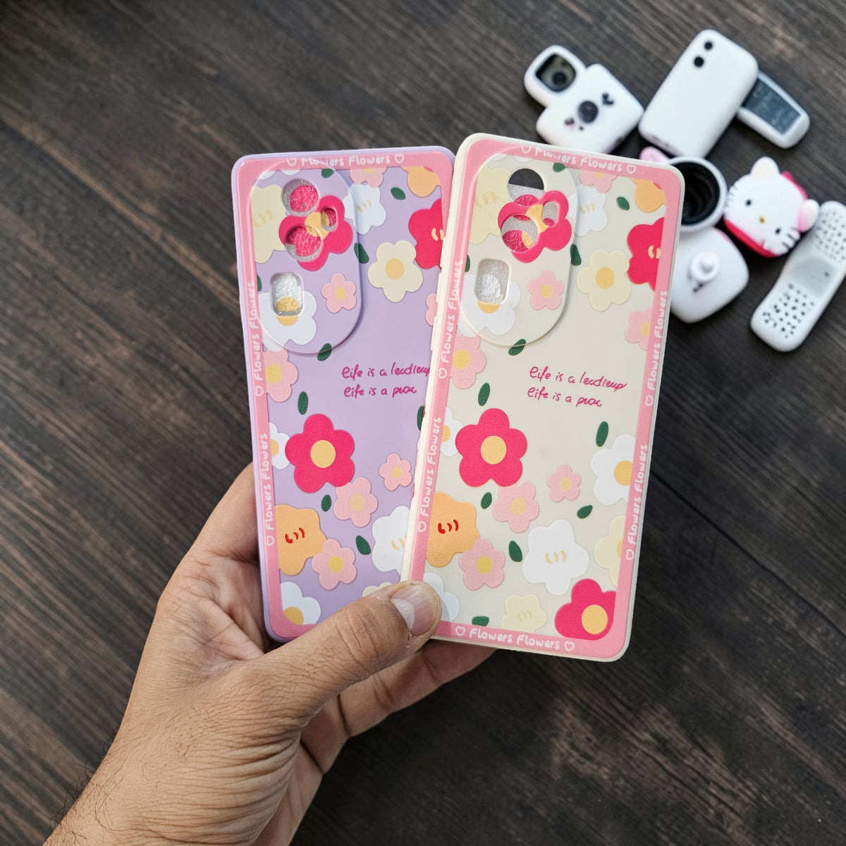 (Pack Of 2)Oppo Reno 10 Pro Plus 5g Premium Flower Printed Girlish Back Case Cover - Combo 1