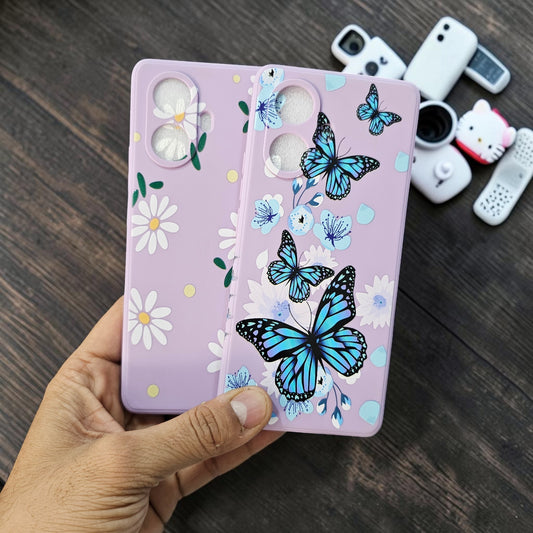 (Pack Of 2)Realme 10 Pro Plus 5g Premium Flower Printed Girlish Back Case Cover - Combo 1