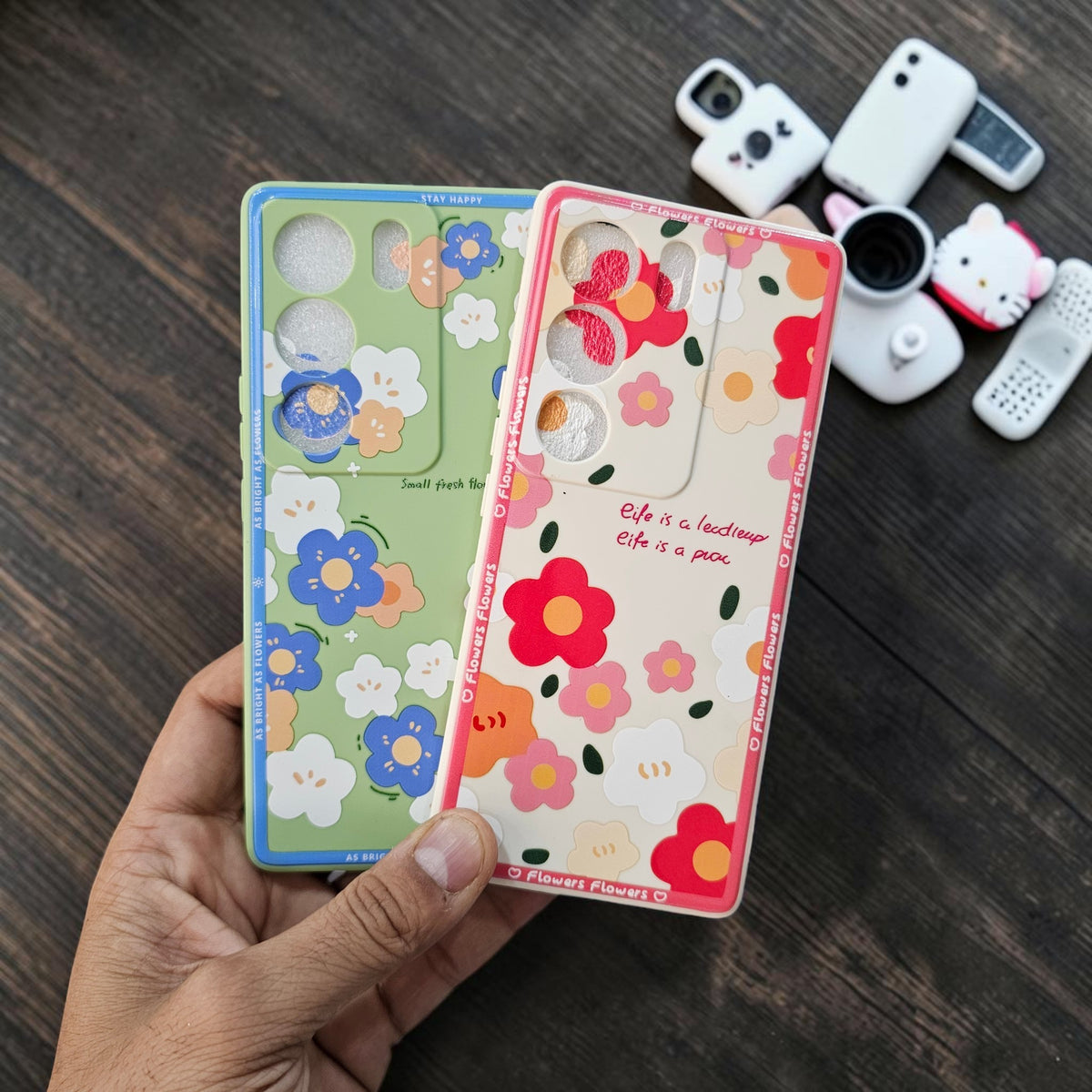 (Pack Of 2)Vivo V29/V29 Pro 5g Premium Flower Printed Girlish Back Case Cover - Combo 1