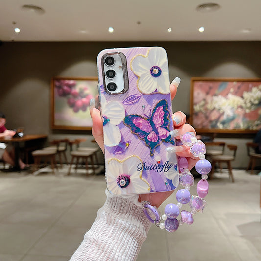Samsung A34 5G 3D Hot Trending Charms Rhinestone Flowers case - Pattern 6