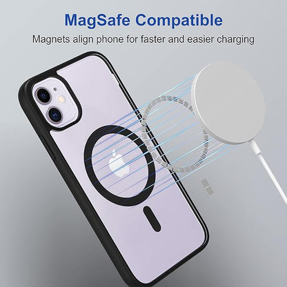 Apple iPhone 12 Anti Yellow Clear Magsafe Back Case Cover - Black