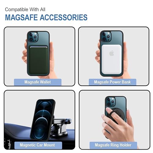Apple iPhone 12 Pro Anti Yellow Clear Magsafe Back Case Cover - Black