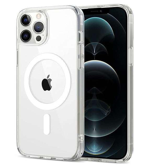 Apple iPhone 12 Pro Max Anti Yellow Clear Magsafe Back Case Cover - White