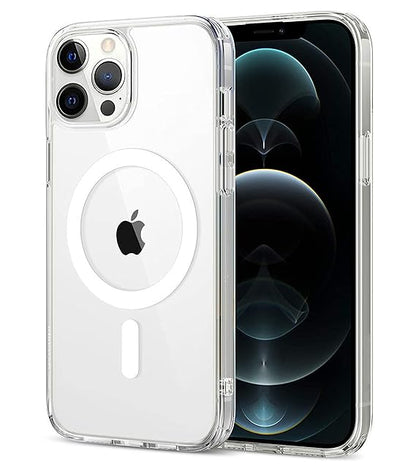 Apple iPhone 12 Pro Max Anti Yellow Clear Magsafe Back Case Cover - White