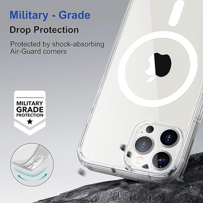 Apple iPhone 12 Pro Max Anti Yellow Clear Magsafe Back Case Cover - White