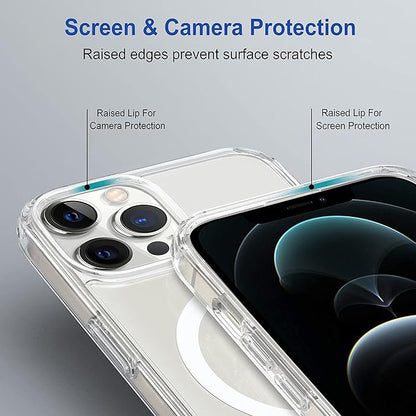 Apple iPhone 12 Pro Max Anti Yellow Clear Magsafe Back Case Cover - White