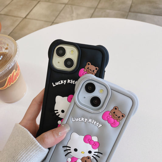 Apple iPhone Hello Kitty Soft Silicon Case (Pattern 1)