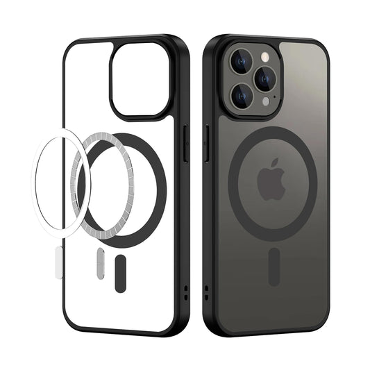 Apple iPhone 13 Pro Anti Yellow Clear Magsafe Back Case Cover - Black