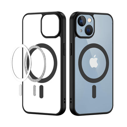 Apple iPhone 14 Anti Yellow Clear Magsafe Back Case Cover - Black