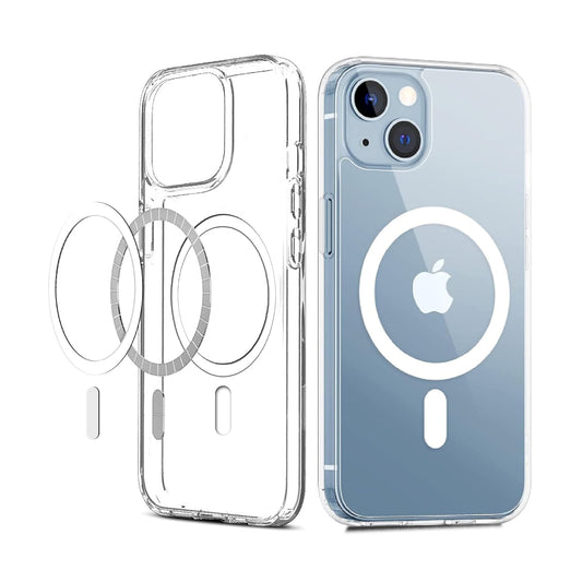 Apple iPhone 14 Anti Yellow Clear Magsafe Back Case Cover - White