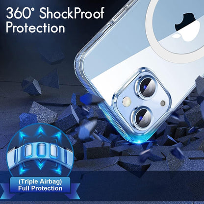Apple iPhone 14 Anti Yellow Clear Magsafe Back Case Cover - White
