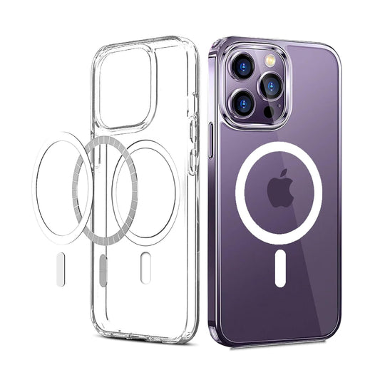 Apple iPhone 14 Pro Anti Yellow Clear Magsafe Back Case Cover - White