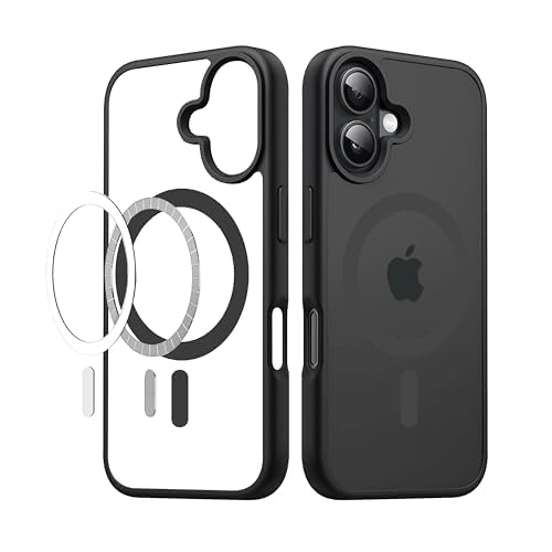 Apple iPhone 16 Anti Yellow Clear Magsafe Back Case Cover - Black
