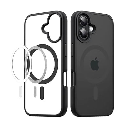 Apple iPhone 16 Plus Anti Yellow Clear Magsafe Back Case Cover - Black