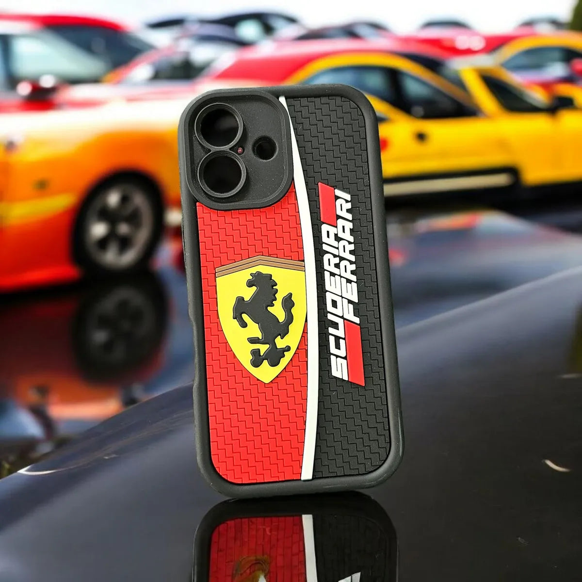Apple iPhone 16 / 16 Plus Ferrari Soft Silicone Cute 3D Cartoon Back Cover Case - Ferrari
