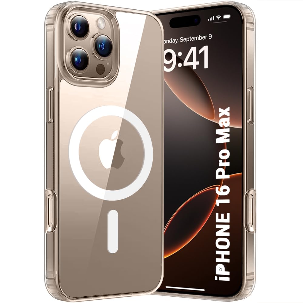 Apple iPhone 16 Pro Max Anti Yellow Clear Magsafe Back Case Cover - White