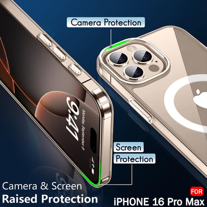 Apple iPhone 16 Pro Max Anti Yellow Clear Magsafe Back Case Cover - White